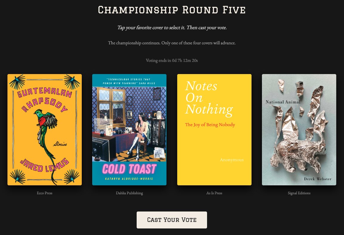 Book Jacket Channel Book Jacket Bracket – Weekly Book Cover Tournament